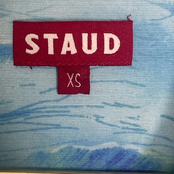 STAUD dress maxi NWT sz XS “Cameron” shirt dress island print - Picture 8 of 12